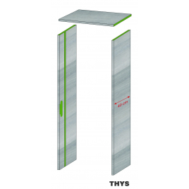 Ebrasement Ardenne 40 cm pour porte coupe-feu 30 min S61 Laminado 3 points 201,5 cm THYS