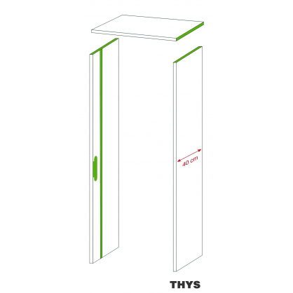 Ebrasement 40 cm pour porte coupe-feu 30 min S63 Laminado 211,5 cm 1 point platina blanc THYS