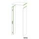 Ebrasement 40 cm pour porte coupe-feu 30 min S63 Laminado 201,5 cm 3 points platina blanc THYS