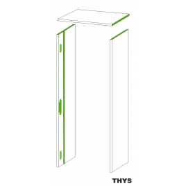 Ebrasement 40 cm pour porte coupe-feu 30 min S63 Laminado 201,5 cm 3 points platina blanc THYS