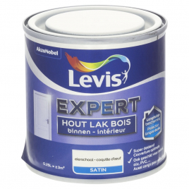 Laque Expert pour bois intérieur Coquille d'Oeuf satinée 0,25 L LEVIS