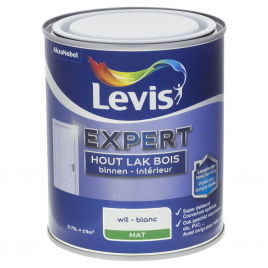 Laque Expert pour bois intérieur blanche mate 0,75 L LEVIS