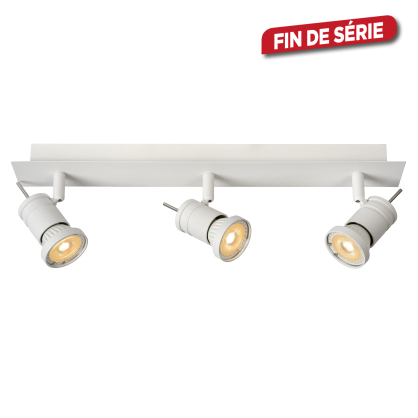 Spot LED Twinny blanc dimmable GU10 3 x 5 W LUCIDE