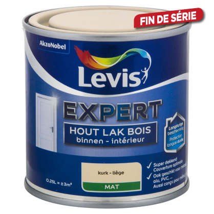 Laque Expert pour bois intérieur Liège Mate 0,25 L LEVIS