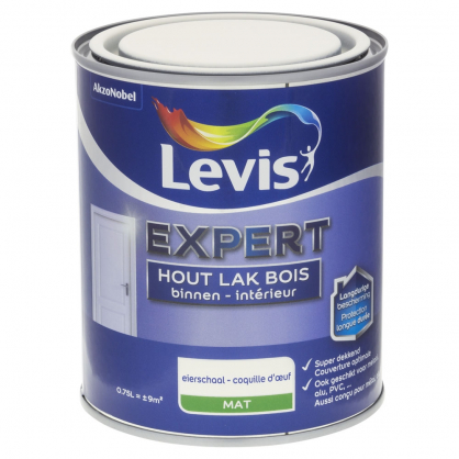 Laque Expert pour bois intérieur Coquille d'Oeuf mate 0,75 L LEVIS