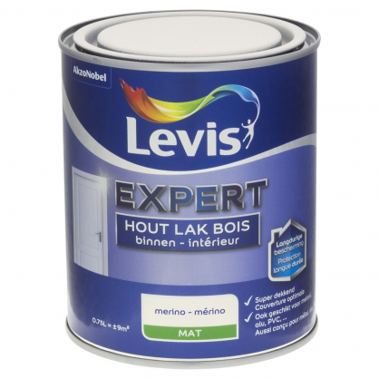 Laque Expert pour bois intérieur Merino mate 0,75 L LEVIS