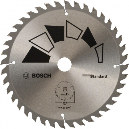 Lame de scie circulaire Standard 40 dents Ø 184 x 20 mm BOSCH