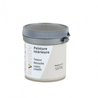 Testeur peinture pour mur boiserie radiateur Beige Lin n°5 satiné 0,08 L INVENTIV