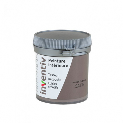 Testeur peinture pour mur boiserie radiateur Marron Taupe n°3 satiné 0,08 L INVENTIV