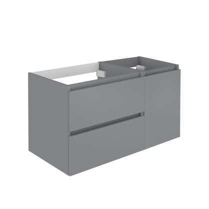 Meuble sous-plan 2 tiroirs 1 porte Lunik gris Onyx 90 x 46 x 55 cm ALLIBERT