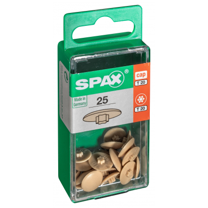 Cache-vis Torx 20 beige 25 pièces SPAX