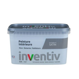 Peinture pour mur boiserie radiateur Gris Graphite n°2 satiné 2,5 L INVENTIV