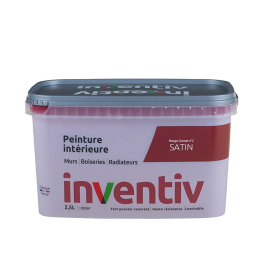 Peinture pour mur boiserie radiateur Rouge Grenate n°2 satiné 2,5 L INVENTIV