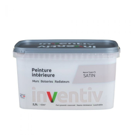 Peinture pour mur boiserie radiateur Marron Taupe n°6 satiné 2,5 L INVENTIV