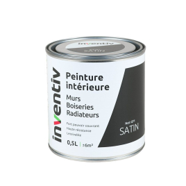 Peinture pour mur boiserie radiateur Noir GF1 satiné 0,5 L INVENTIV