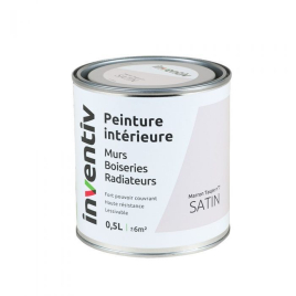 Peinture pour mur boiserie radiateur Marron Taupe n°7 satiné 0,5 L INVENTIV