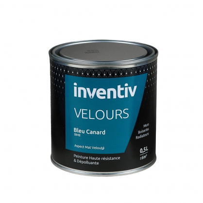 Peinture Velours Bleu Canard BM8 0,5 L INVENTIV