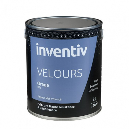 Peinture Velours Orage BT3 2 L INVENTIV