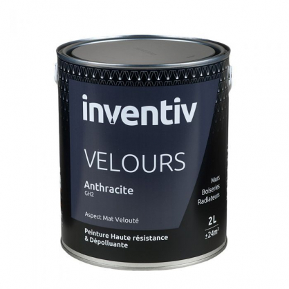 Peinture Velours Anthracite GH2 2 L INVENTIV