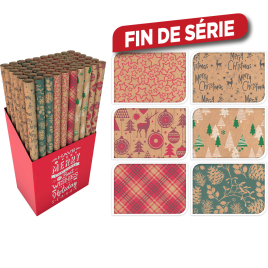 Papier cadeau 70 x 200 cm Vert & Rouge