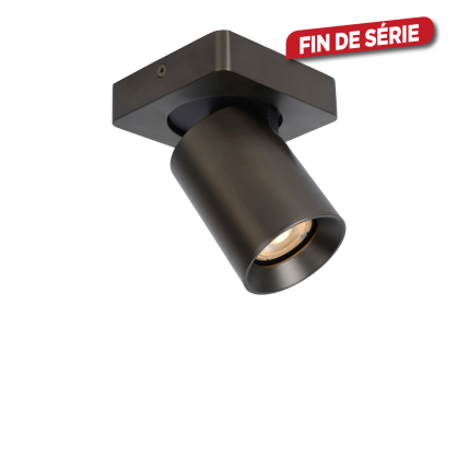 Spot Nigel LED GU10 5 W dimmable acier noir LUCIDE