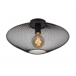 Plafonnier Mesh Ø 45 cm E27 40 W dimmable noir LUCIDE