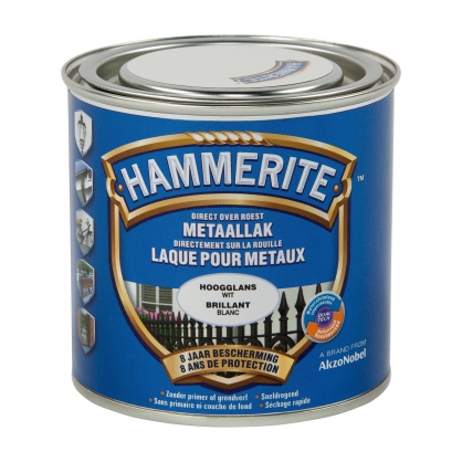 Laque antirouille pour métaux blanche brillante 0,2 L HAMMERITE