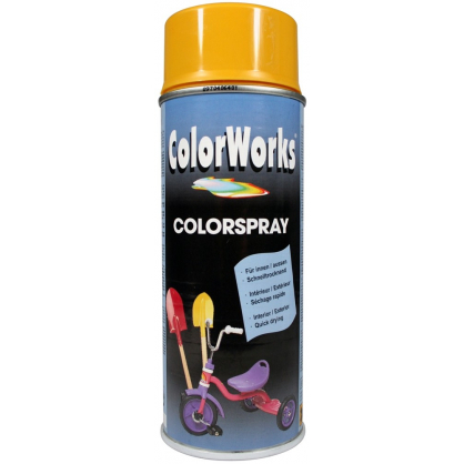 Peinture en spray ColorWorks jaune satinée 0,4 L MOTIP