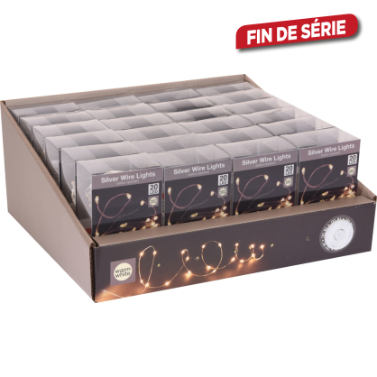 Fil illuminé de Noël intérieur blanc froid 1 m LED