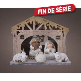 Crèche de Noël lumineuse avec 5 figurines