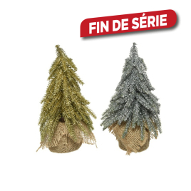 Sapin de Noël artificiel à paillettes 20 cm