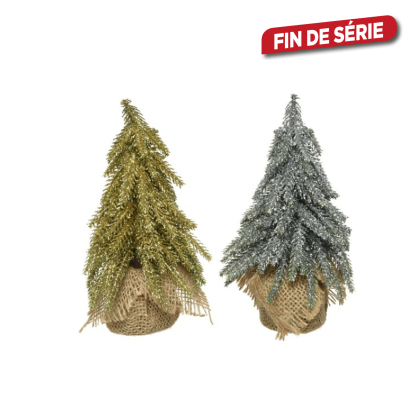 Sapin de Noël artificiel à paillettes 20 cm