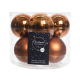 Boule de Noël en verre brun cognac Ø 7 cm 8 pièces DECORIS