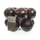 Boule de Noël en verre chocolat noir Ø 6 cm 10 pièces DECORIS