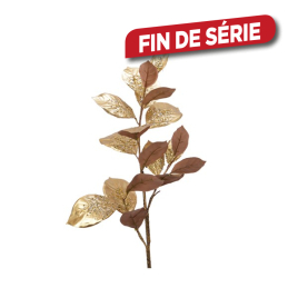 Branche à feuilles dorées et pailletées 92 cm