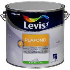 Peinture Plafond blanche extra mate 2,5 L LEVIS