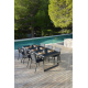 Table de jardin extensible avec plateau en verre 220-340 x 100 x 75 cm