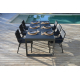 Table de jardin extensible avec plateau en verre 220-340 x 100 x 75 cm