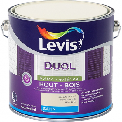 Laque pour bois Duol pierre de sable satinée 2,5 L LEVIS