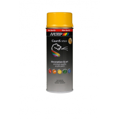 Peinture en spray Crafts jaune signalisation brillante 0,4 L MOTIP