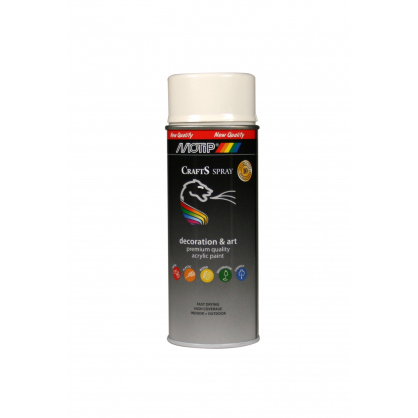 Peinture en spray Crafts blanc pur brillante 0,4 L MOTIP