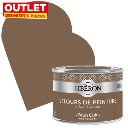 Peinture Velours de Peinture brun cuir mate 0,125 L LIBERON