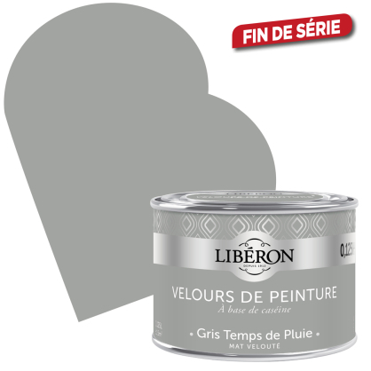 Peinture Velours de Peinture gris temps de pluie mate 0,125 L LIBERON