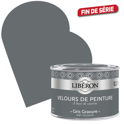 Peinture Velours de Peinture gris gravure mate 0,125 L LIBERON