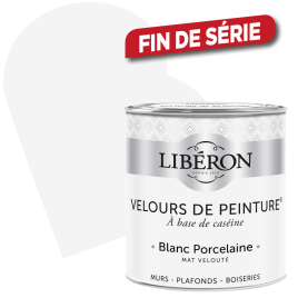 Peinture Velours de Peinture blanc porcelaine mate 0,5 L LIBERON