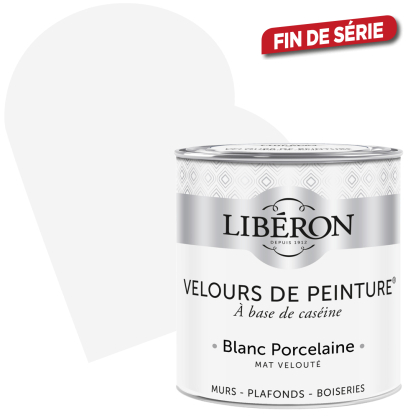 Peinture Velours de Peinture blanc porcelaine mate 0,5 L LIBERON