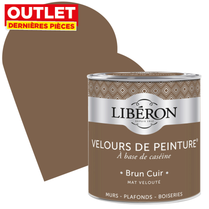 Peinture Velours de Peinture brun cuir mate 0,5 L LIBERON