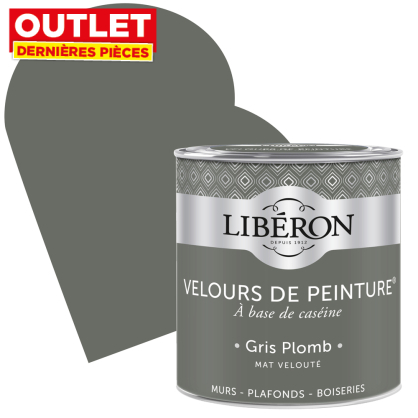 Peinture Velours de Peinture gris plomb mate 0,5 L LIBERON