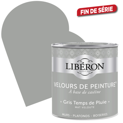 Peinture Velours de Peinture gris temps de pluie mate 0,5 L LIBERON