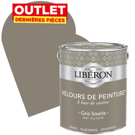 Peinture Velours de Peinture gris souris mate 2,5 L LIBERON